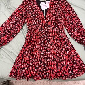 Red and Black Patterned Dress